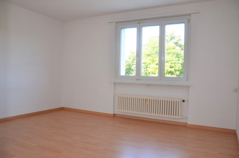 helles, grosszügiges Zimmer mit Laminatboden (Musterbild)