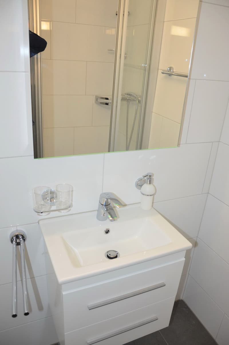 Dusche/WC mit Einbaumöbel