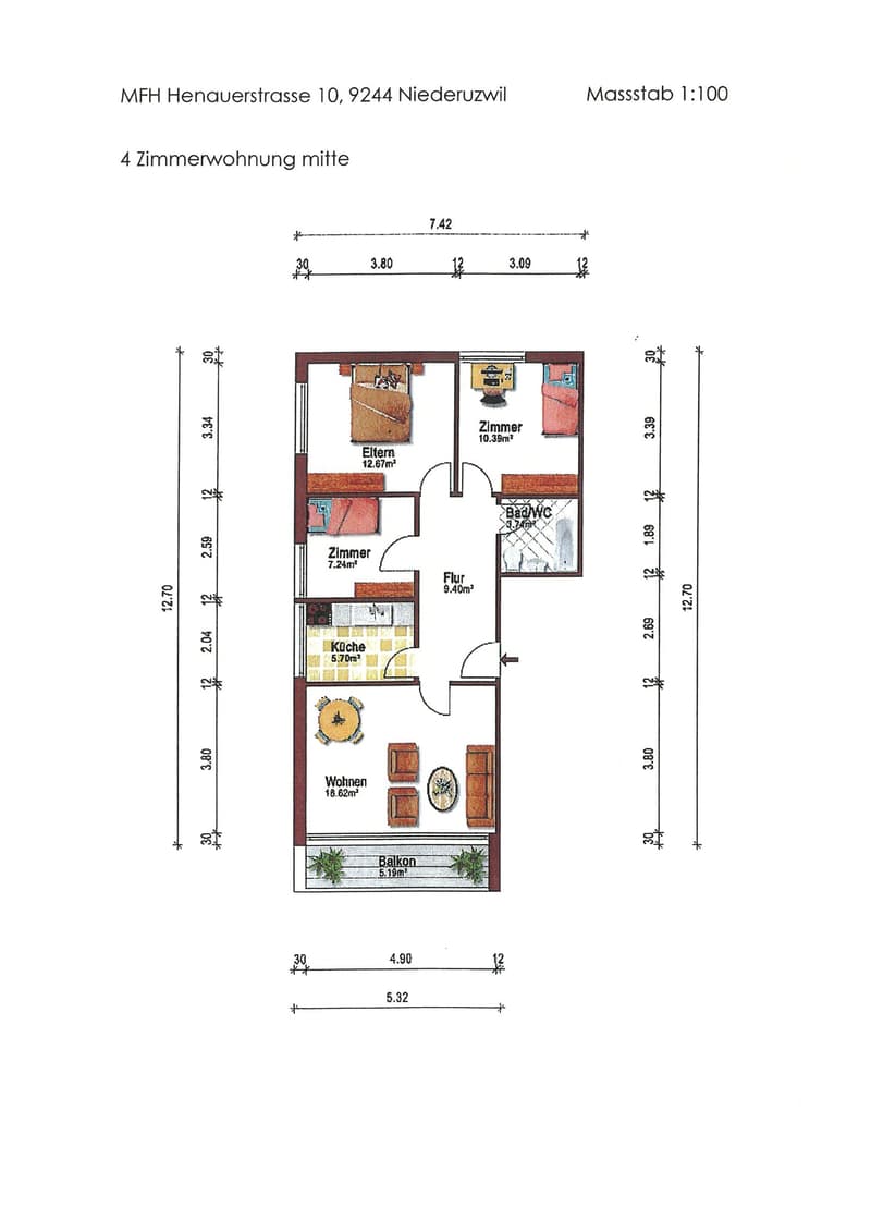 moderne und zentral gelegene 4-Zimmer-Wohnung mit Balkon und Lift im Haus (7)
