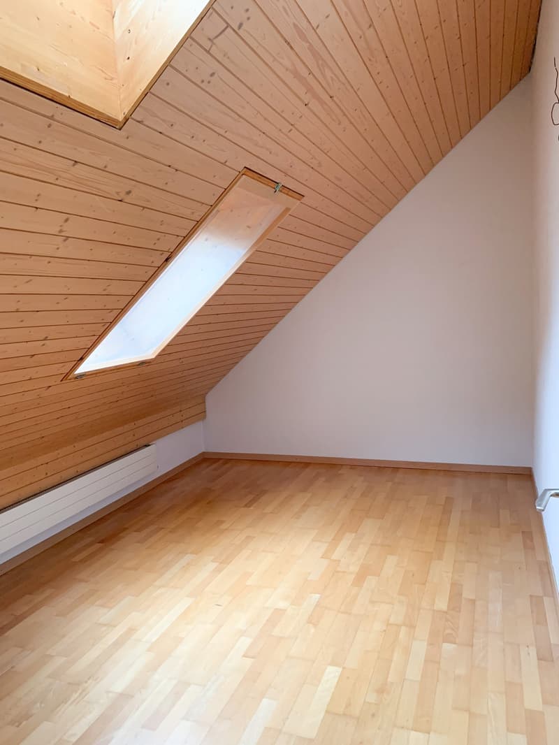 Zimmer mit grossen Dachfenstern