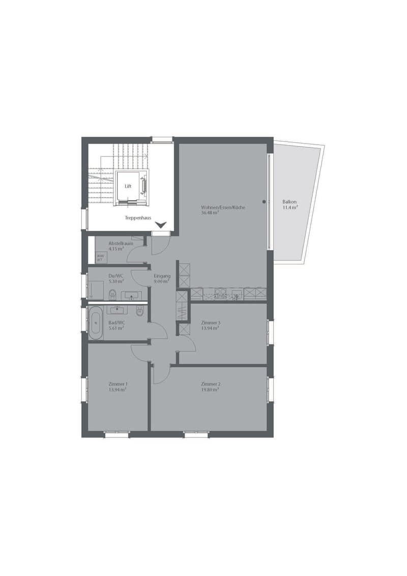 Appartement lumineux 4.5 pièces avec grand balcon à Ottenbach (9)
