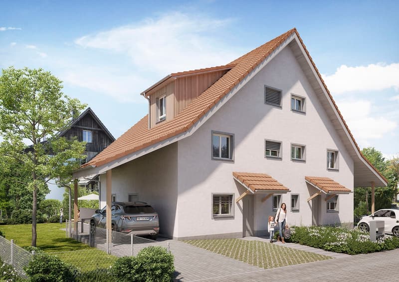 Neue Doppeleinfamilienhäuser mit 6½ bis 7½ Zimmern – grosszügiges Wohnen in Ottenbach (1)