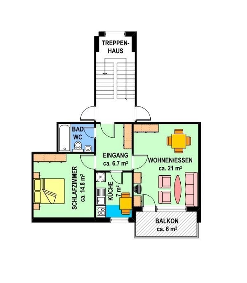Appartement de 3 pièces lumineux avec balcon ensoleillé à louer (12)