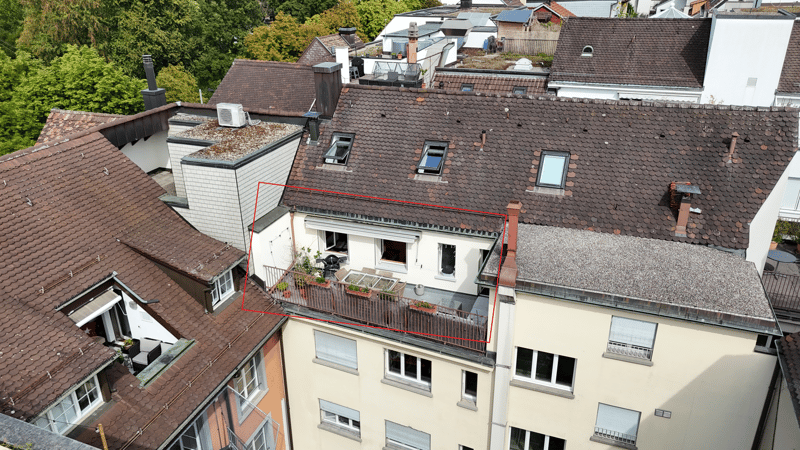 Terrassenansicht von oben