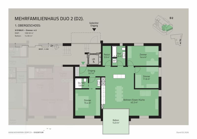 WOHNPARK DORF - 4,5-Zimmer-Wohnung im 1. Obergeschoss (6)