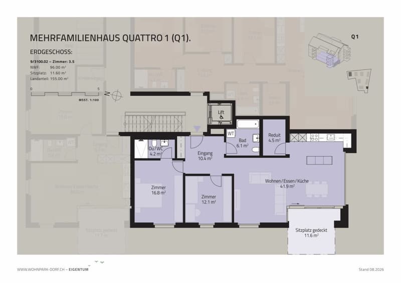 WOHNPARK DORF - VERKAUFSSTART 2. ETAPPE - 3,5-Zimmer-Gartenwohnung (7)