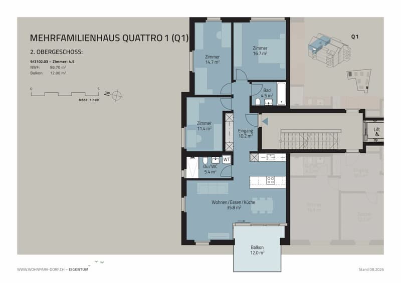 WOHNPARK DORF - VERKAUFSSTART 2. ETAPPE - 4,5-Zimmerwohnung im 2. OG (7)