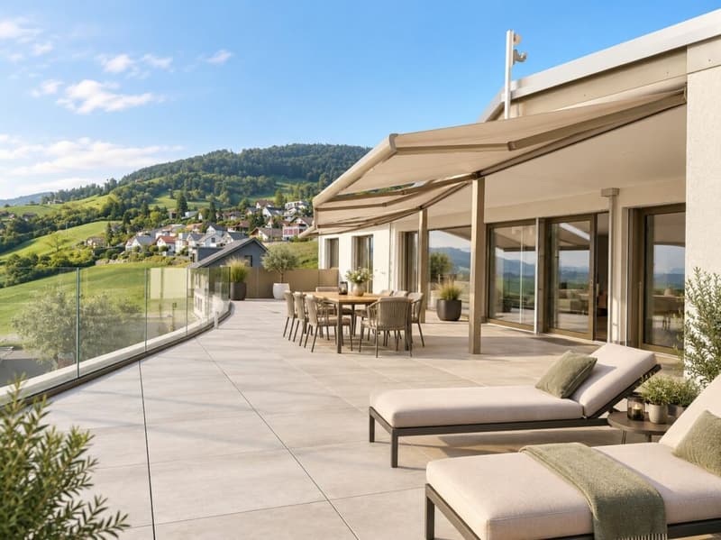Luxuriöse 5,5-Zimmer-Attikawohnung mit See- und Bergsicht (1)
