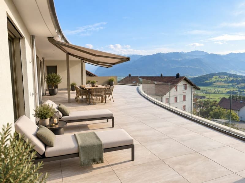 Luxuriöse 5,5-Zimmer-Attikawohnung mit See- und Bergsicht (2)