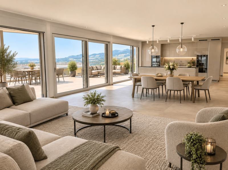 Luxuriöse 5,5-Zimmer-Attikawohnung mit See- und Bergsicht (3)
