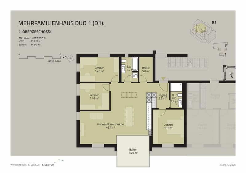 WOHNPARK DORF - 4,5-Zimmer-Wohnung im 1. Obergeschoss (8)