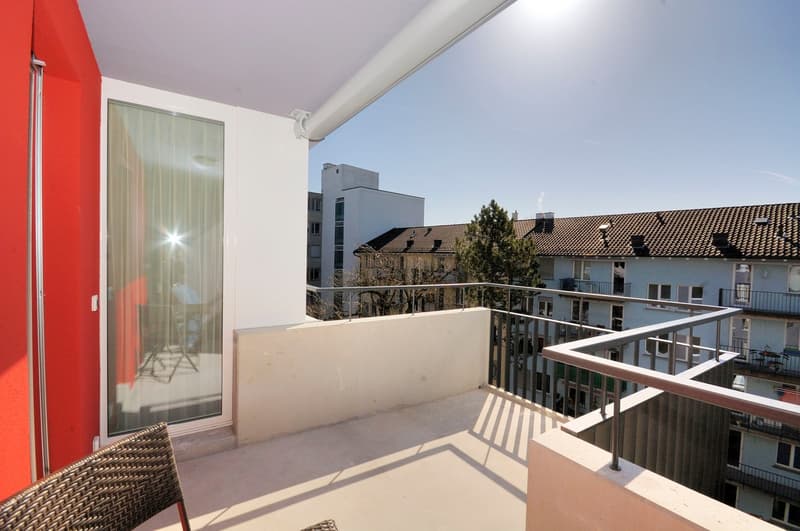 balcony, railing, chair, glass door, glass window