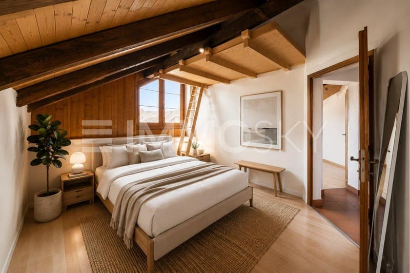 Chambre au rez avec mezzanine - Home Staging