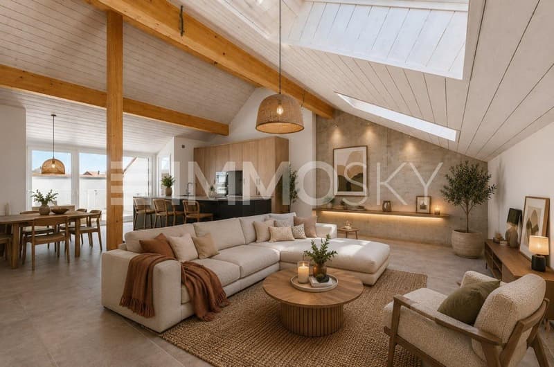Séjour confortable avec beaucoup de cachet homestaging
