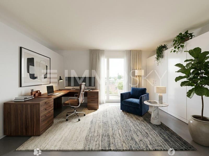 Chambre ou bureau lumineux