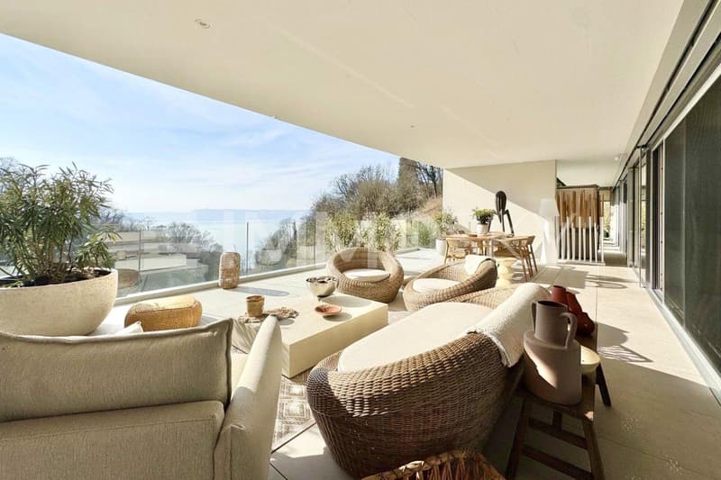 Terrasse avec vue sur le lac