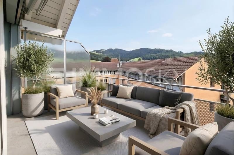 Grosser Balkon mit Weitblick
