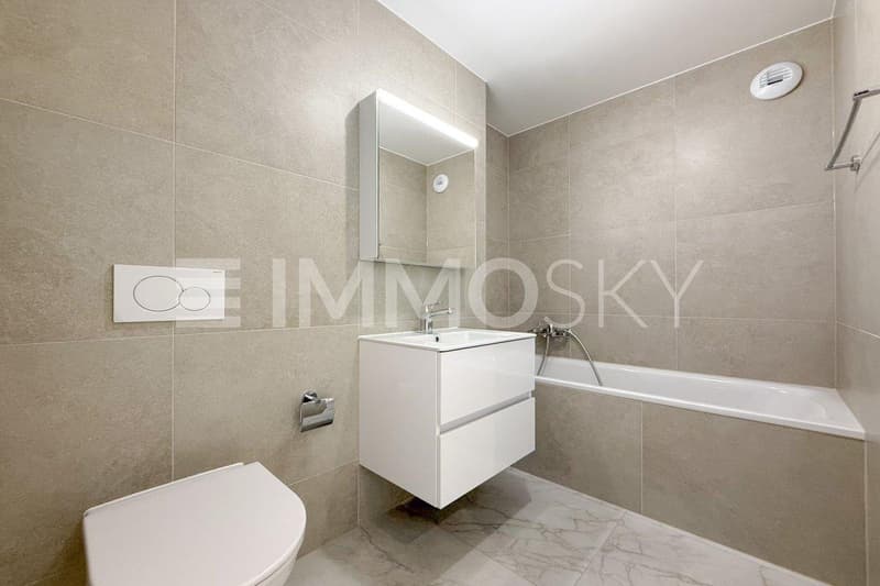 Salle de bains moderne avec baignoire