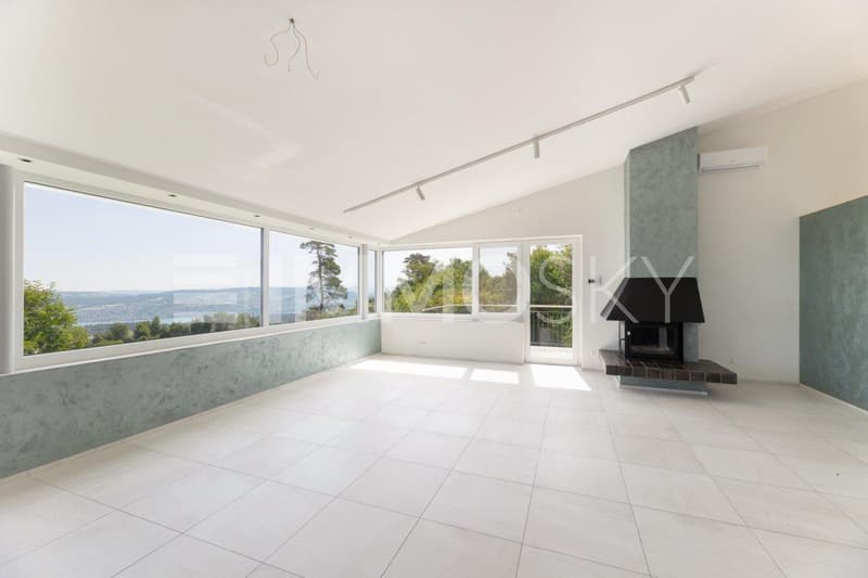 Haus A: Wohnbereich mit Cheminée