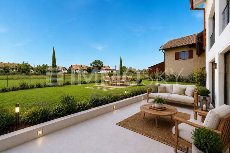Agréable terrasse avec vue sur la campagne