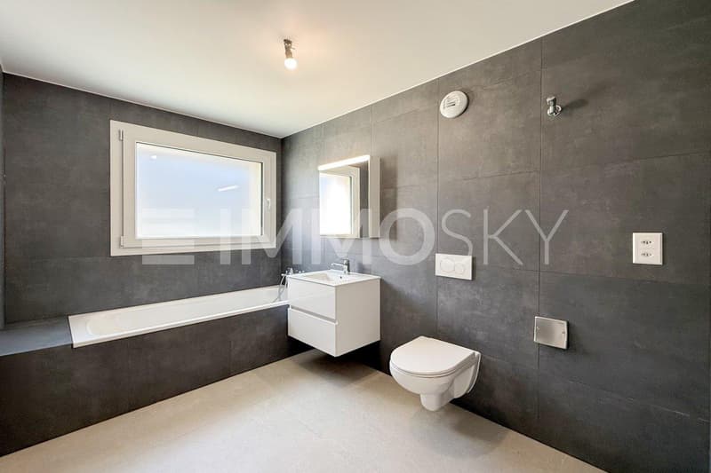 Salle de bains moderne avec baignoire