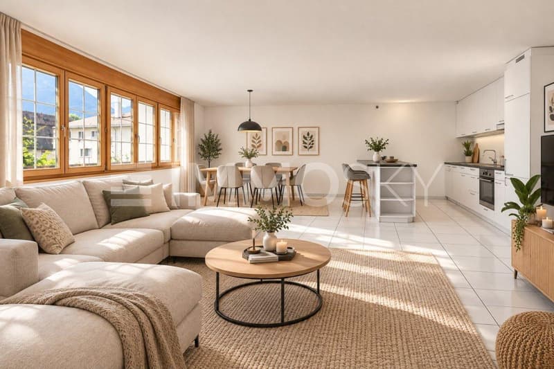 Einrichtungsidee 3.5 Zimmer Wohnung im Erdgeschoss