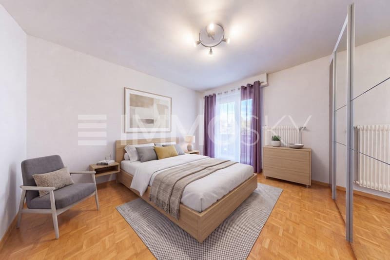 Spacieuse chambre à coucher (homestaging)