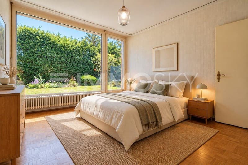 Chambre spacieuse et lumineuse (aménagement IA)