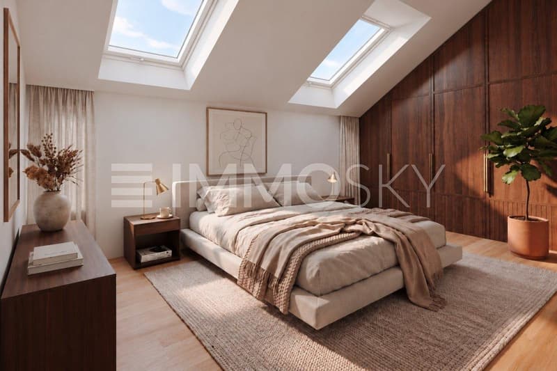 Gemütliches Schlafzimmer mit Dachfenstern