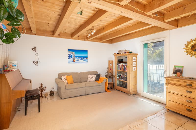 Wohnzimmer mit Zutritt zum Aussenbereich