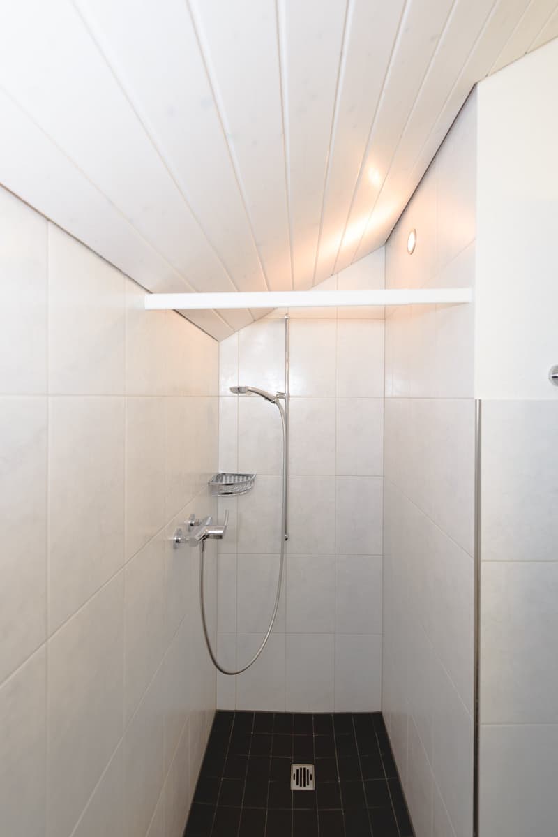 Die begehbare Dusche im separaten WC
