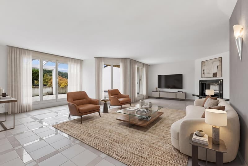 5.5-Zimmer - Maisonette Terrassenwohnung mit 51 m2 Terrasse und 315 m2 Gartenanteil (3)