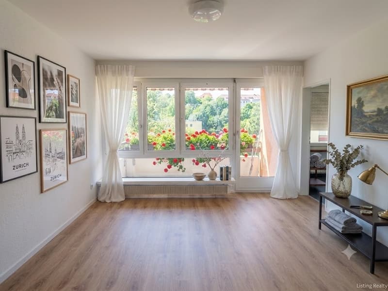 Helle 1-Zimmer-Wohnung frisch gestrichen, mit neuem Boden und Balkon ins Grüne (2)