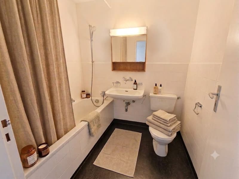 Helle 1-Zimmer-Wohnung frisch gestrichen, mit neuem Boden und Balkon ins Grüne (4)