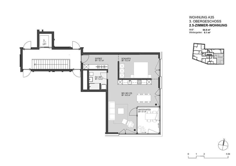 Appartamento moderno e luminoso di 2,5 locali nel centro di Pratteln (65m2) (11)