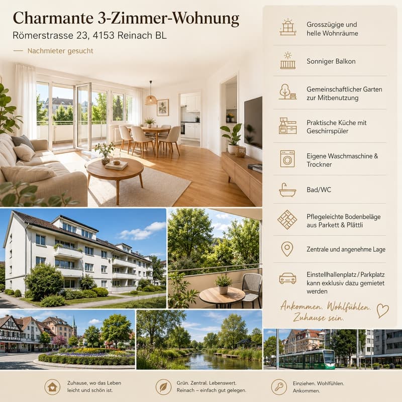 Charmante 3-Zimmer-Wohnung mit Balkon & Gartenmitbenutzung Reinach BL (1)