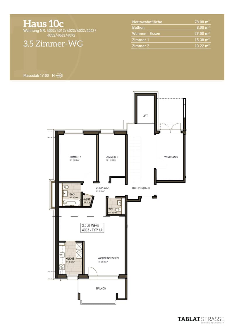 Grosszügige 3½-Zimmerwohnung mit Balkon und modernem Ausbaustandard (12)