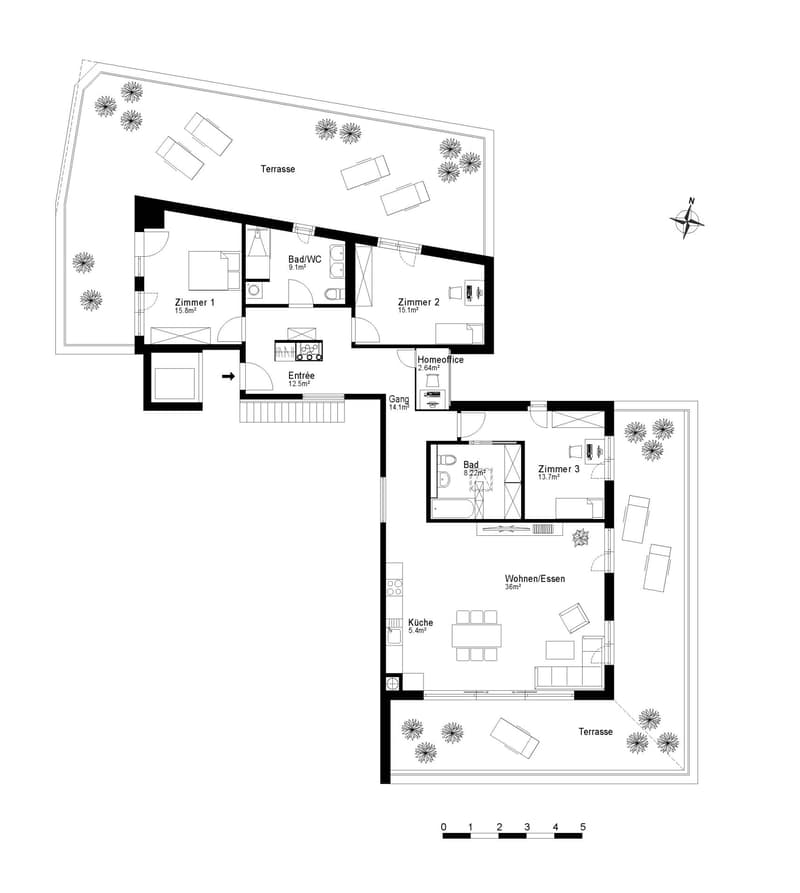 5.5-Zimmer-Attika-Wohnung mit Home-Office und überaus grossen Terrassen (13)