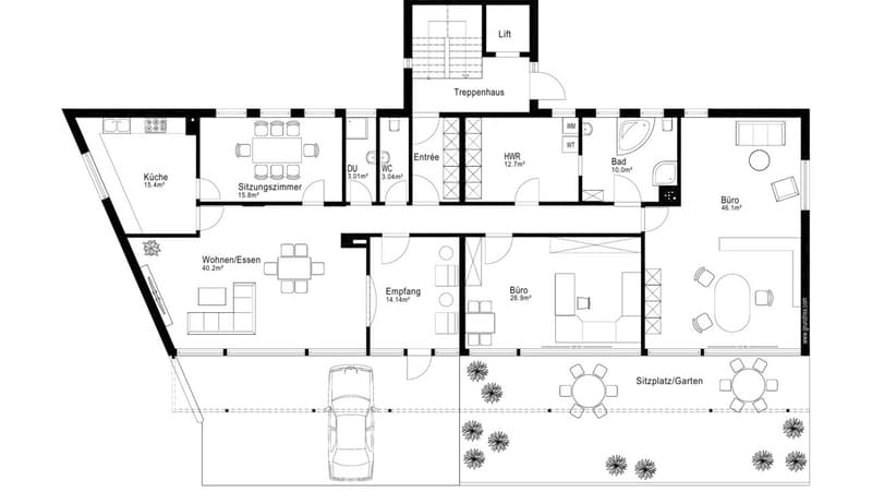 Grundriss Büroräumlichkeiten