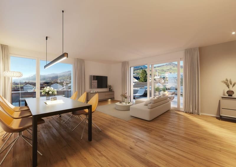Äusserst hochwertige Attikawohnung mit riesiger Terrasse und wunderschöner Weitsicht (7)
