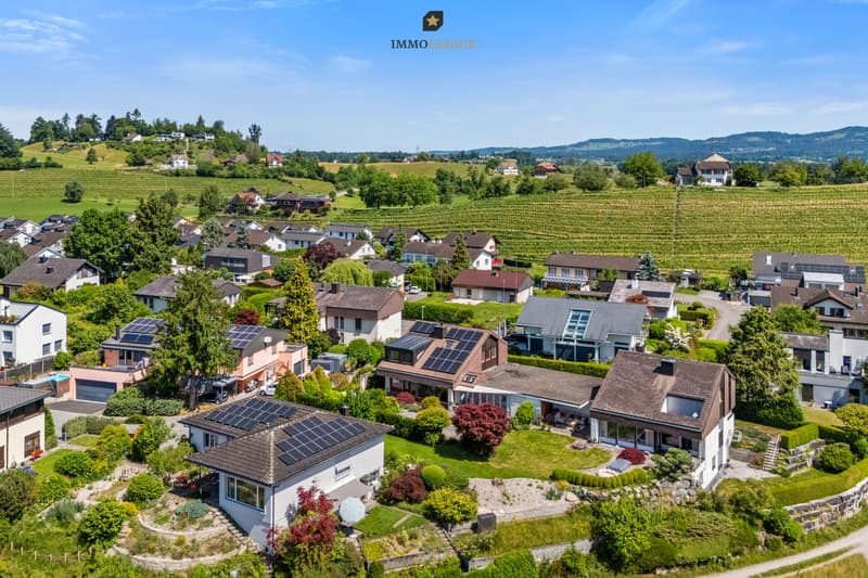 Sonnige Ausrichtung, viel Privatsphäre und den Zürichsee im Blick: Wohnqualität in Bestlage nahe der Natur.