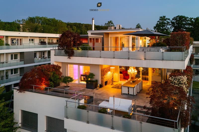 Wohnen auf höchstem Niveau - exklusive Attika-Maisonette mit Pool, Whirlpool, Sauna und spektakulärer Seesicht an bevorzugter Lage.