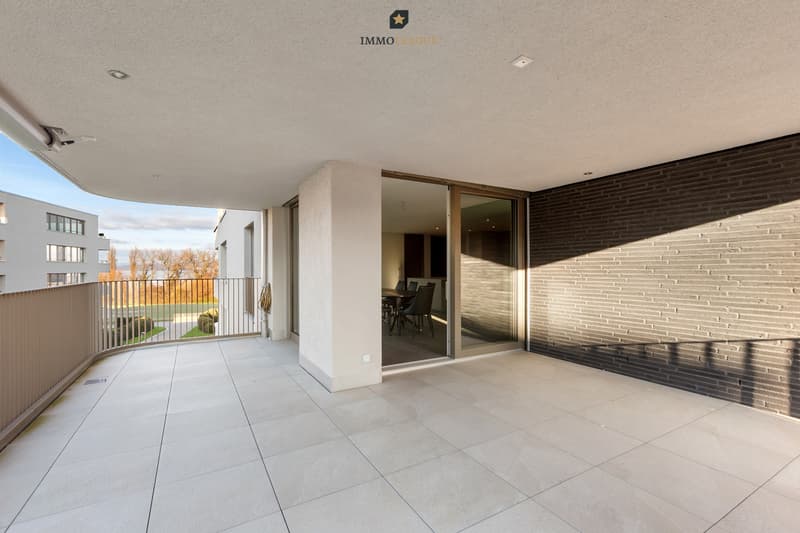 Schöne, überdachte Westterrasse mit herrlicher Seeblick.