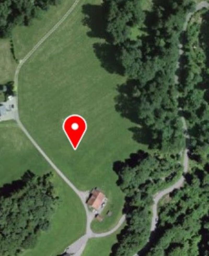 *Scheune, Remise und Hühnerstall mit Wiese, Wald, Gewässer* (1)