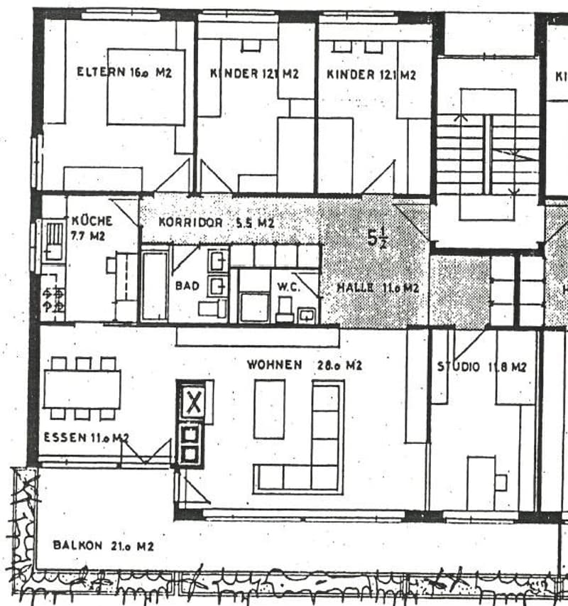 Grundriss (nicht massstabsgetreu, Abweichungen möglich)