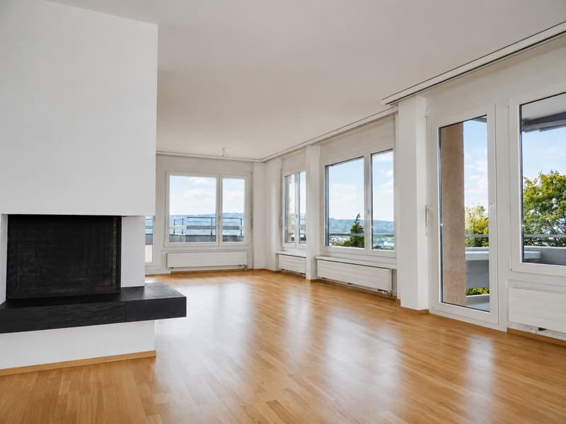 Wohnzimmer mit Cheminée