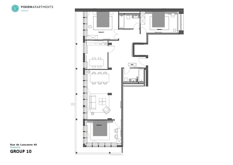 Spacious 4-Room Apartment (3 Bedroom) in Central Geneva (5)