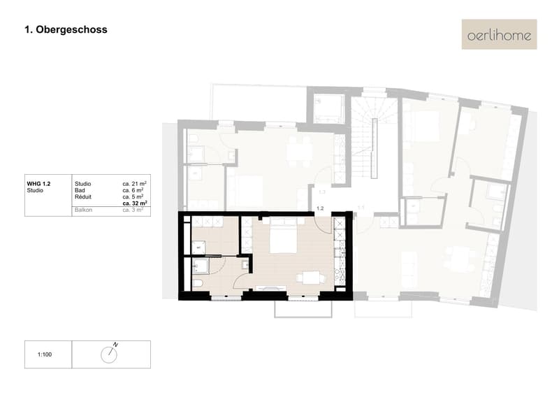 1-Zimmer-Wohnung mit grossem Reduit und Wäscheturm (13)