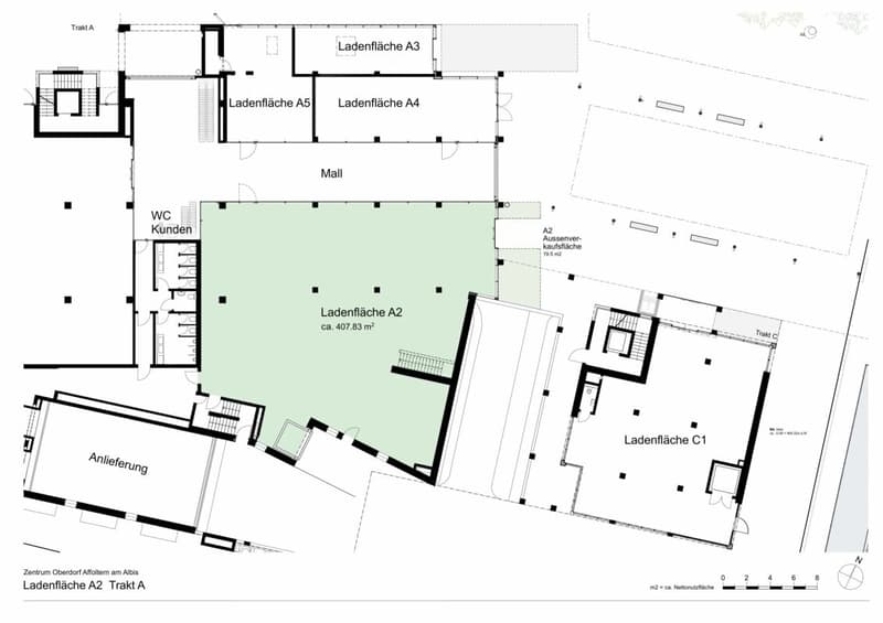 Ampio spazio commerciale nel centro di Oberdorf, affiancato da Migros e Lidl (4)