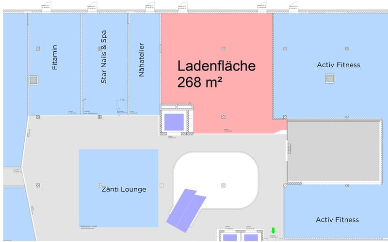 Fitamine, Zanti lounge, Nahatelier, Ladefläche 268 m2, Aktiv Fitness